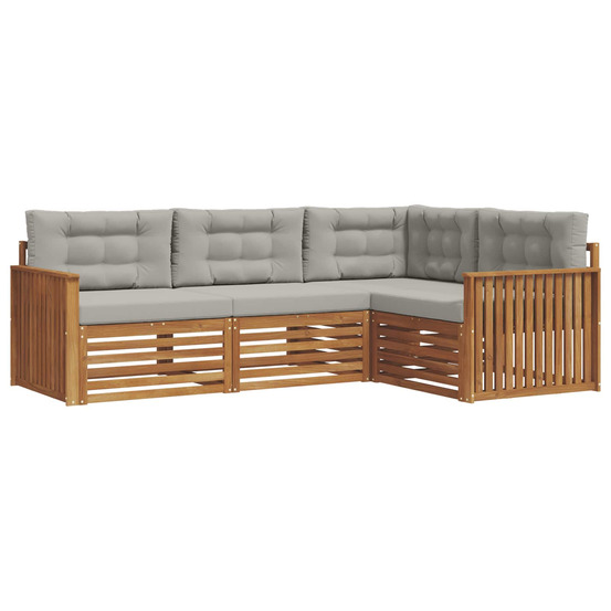 Ensemble de canapés d'extérieur 4 pcs gris naturel et clair