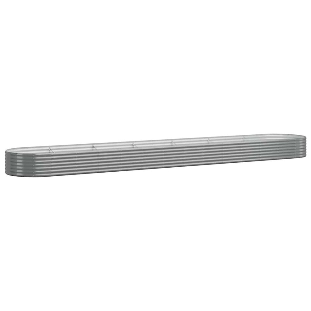 Lit surélevé de jardin acier galvanisé 544x100x36cm gris