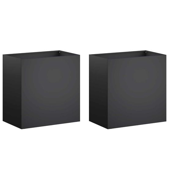 Cache-pot de jardin 2 pc noir 50 x 30 x 40 cm