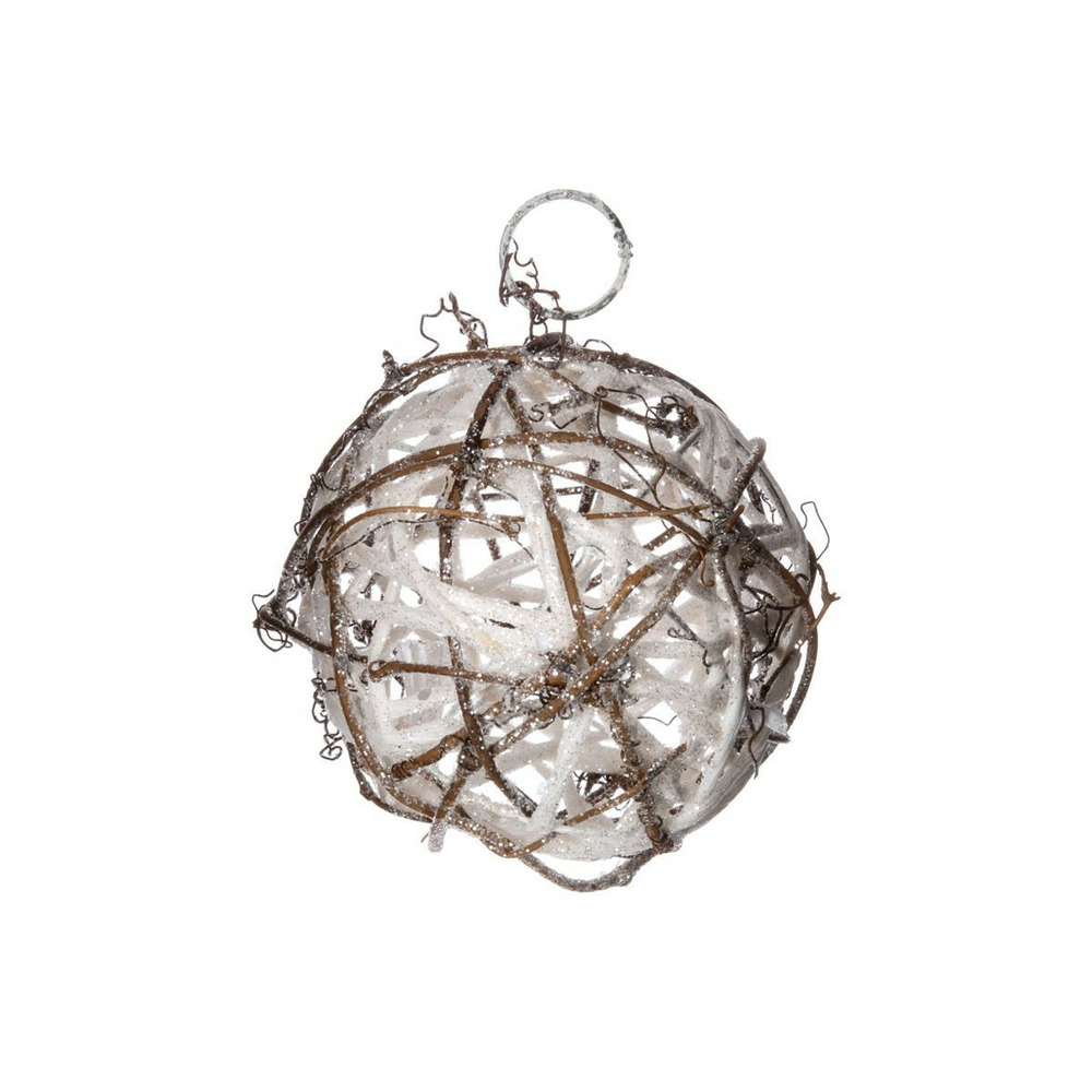 Sujet de noël boule rotin 