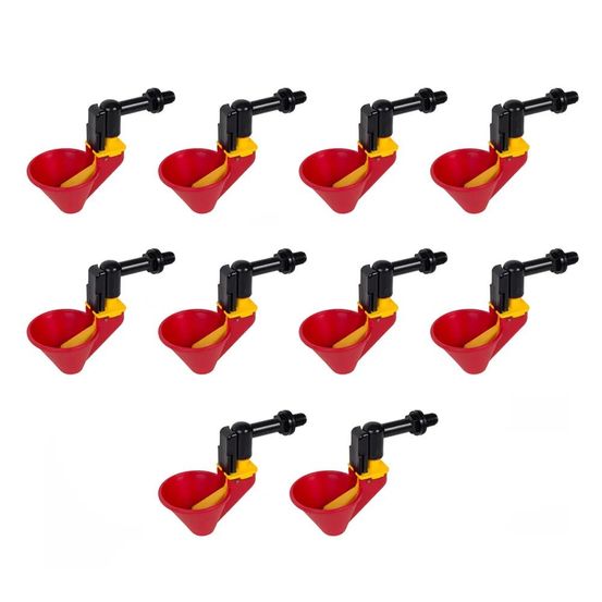 Lot de 10 abreuvoirs poule à coupelle large diamètre 5 cm olba
