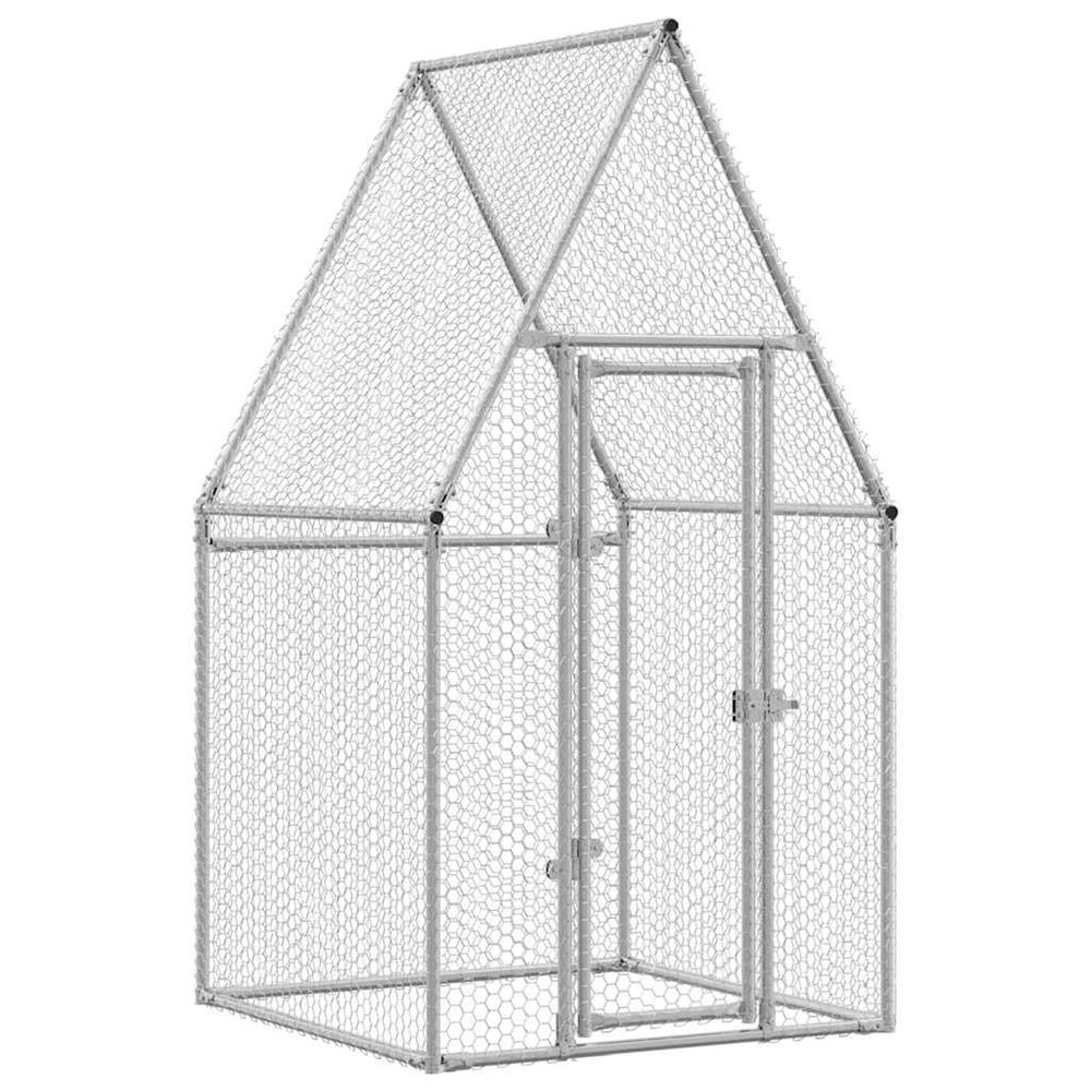 Cage pour poules argenté 100x100x190 cm acier galvanisé
