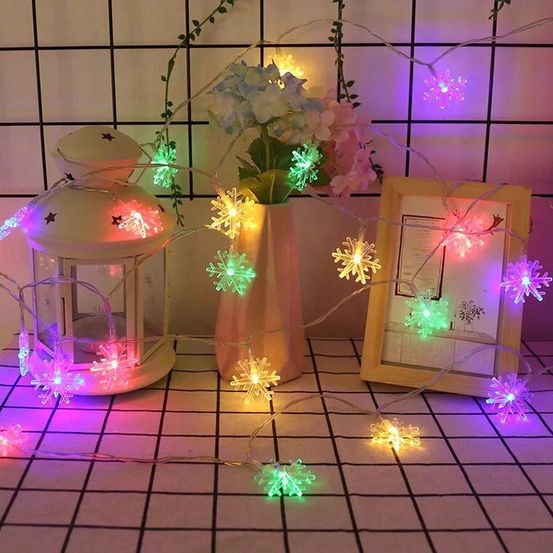 Guirlande de noël - flocons multicolores