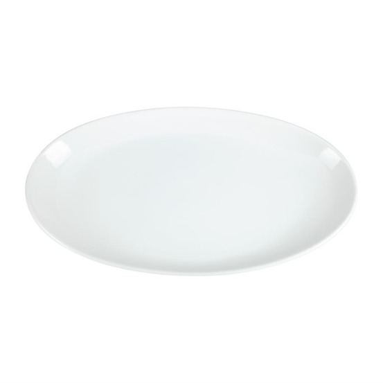 Assiette creuse ovale en porcelaine blanche 500 x 290 mm - olympia