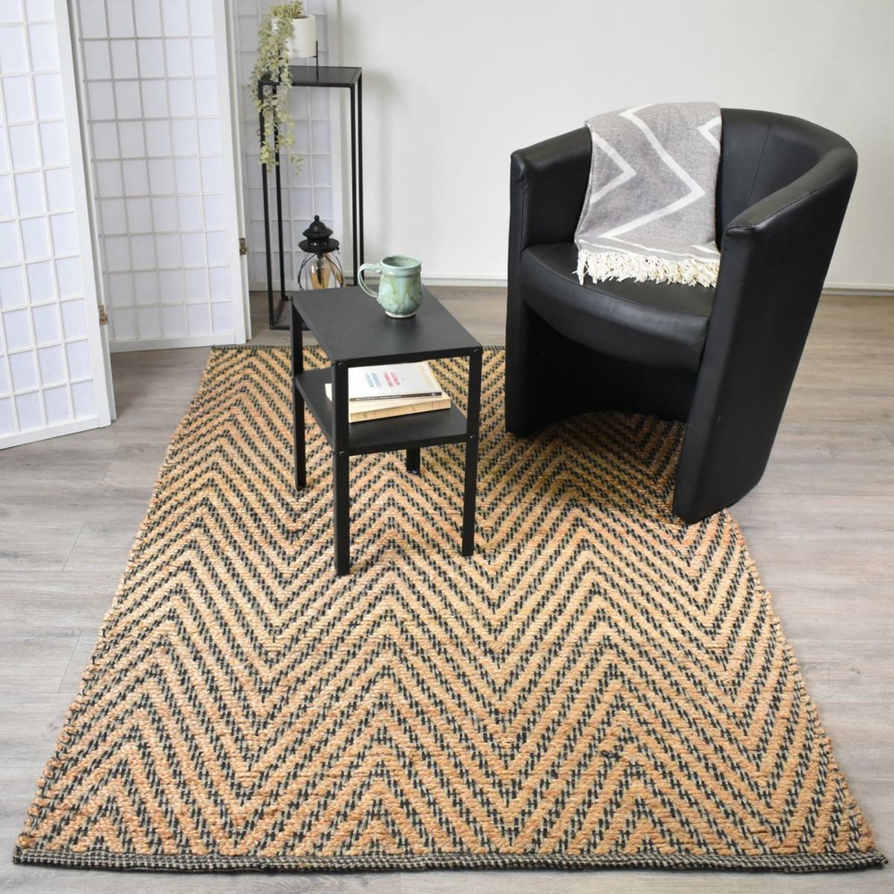 Tapis en jute 160x230 fait à la main beige juvron