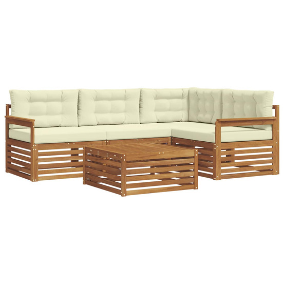 Ensemble de canapés d'extérieur 5 pcs naturel et crème