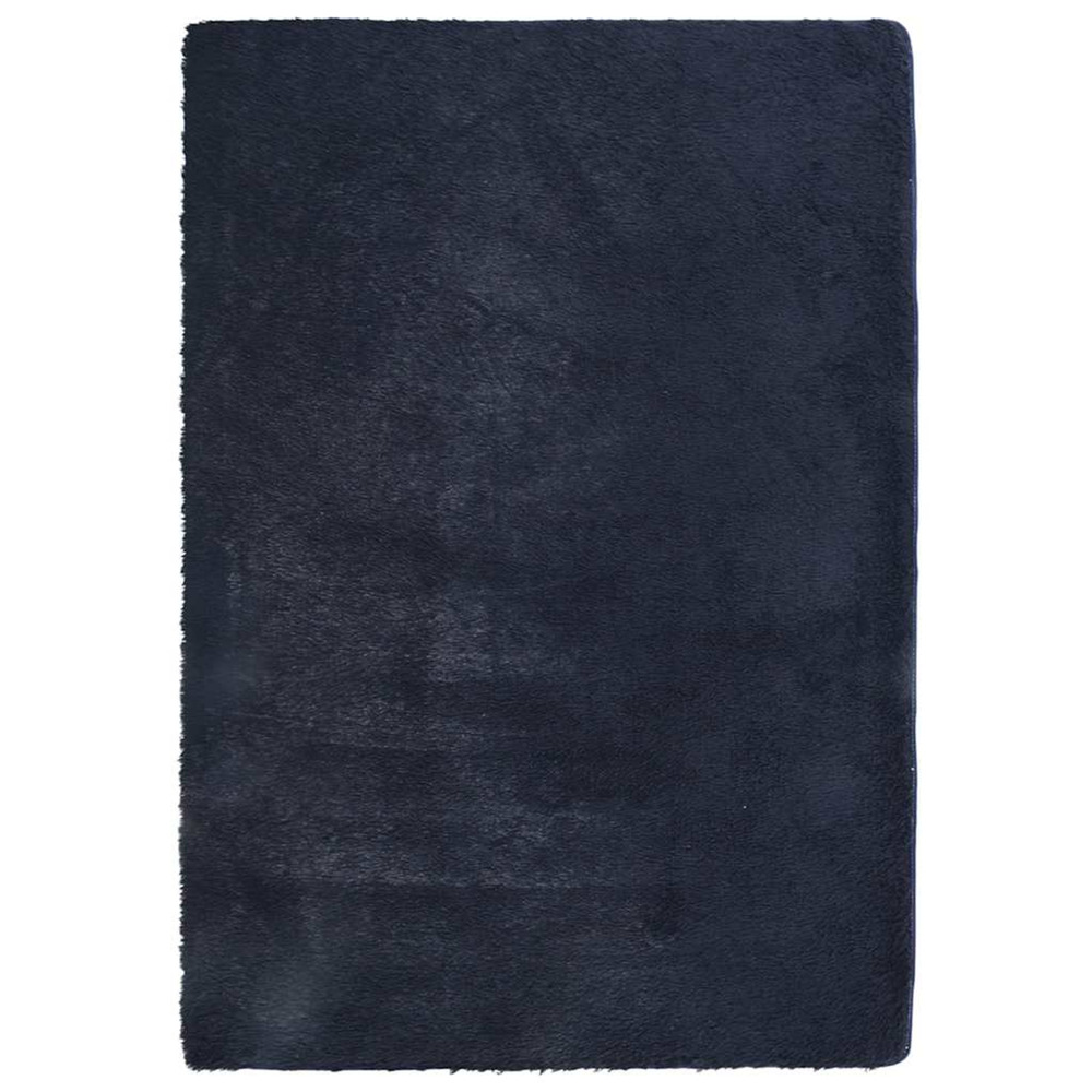 Tapis shaggy à poils longs navarra bleu marine 120x170 cm