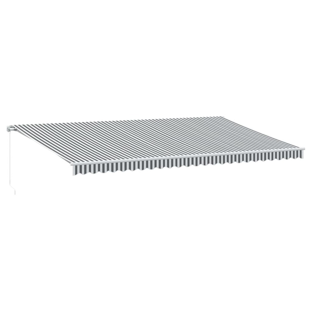 Auvent manuel rétractable avec led anthracite blanc 600x350 cm