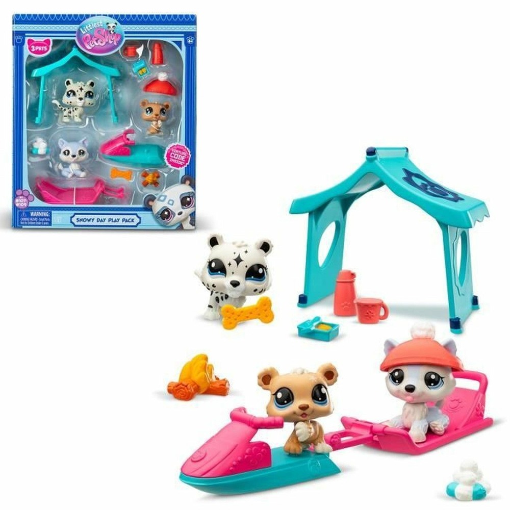 Pack à theme 3 pets littlest pet shop neige - animaux