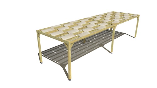 Pergola bois • 10m x 3m • indépendante • sens largeur • voilage semi-transparent inclus • livraison comprise