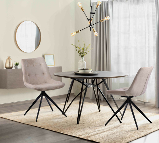 Chaise de salle à manger en velours merna