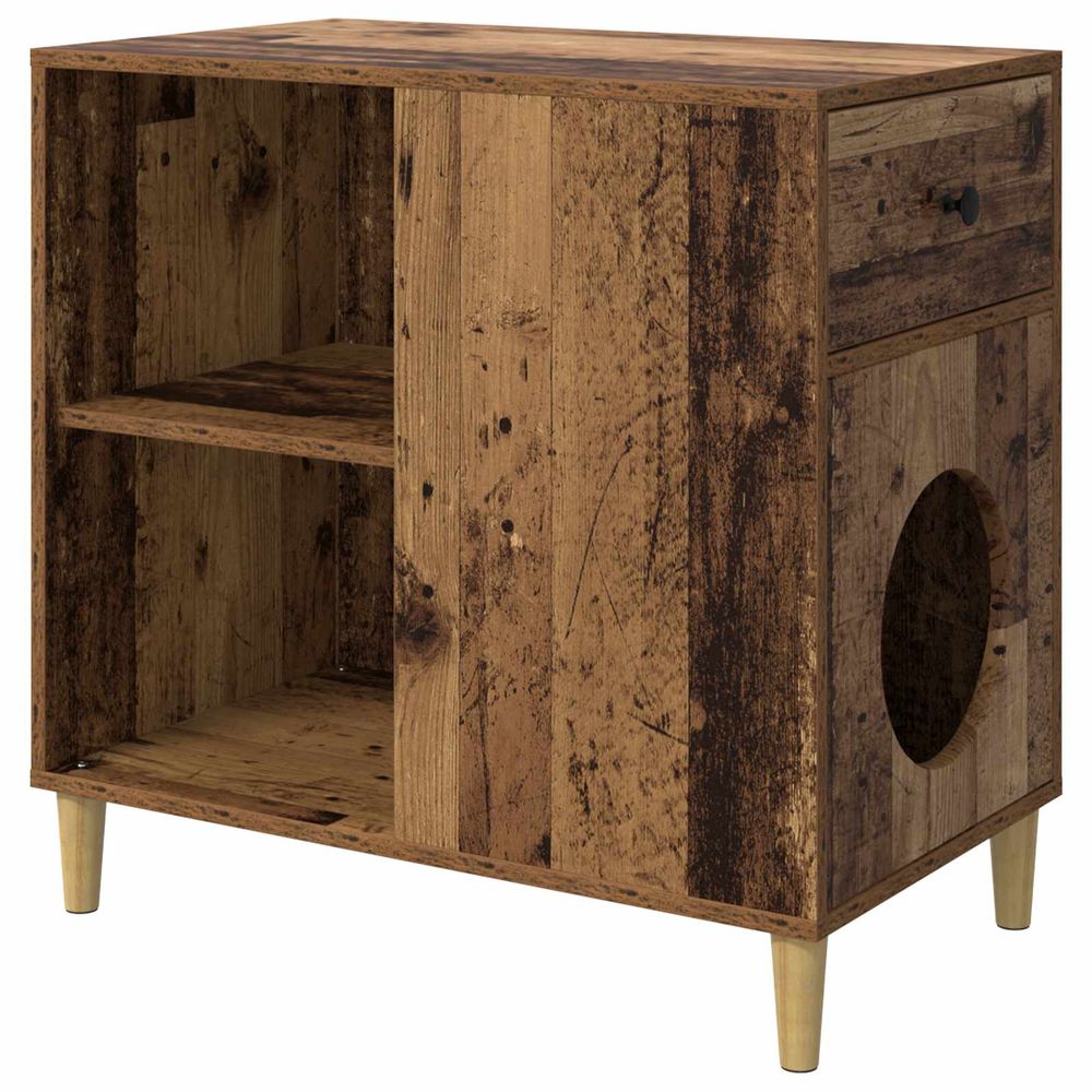 Maison pour chat bois ancien 72 x 42,5 x 70 cm