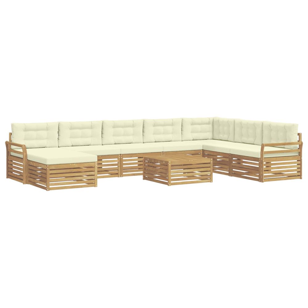 Ensemble de canapés d'extérieur 9 pc blanc et crème