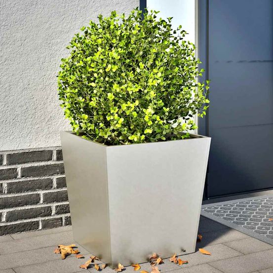 Lot de 2 jardinières carrées acier inoxydable jardin terrasse 50cm