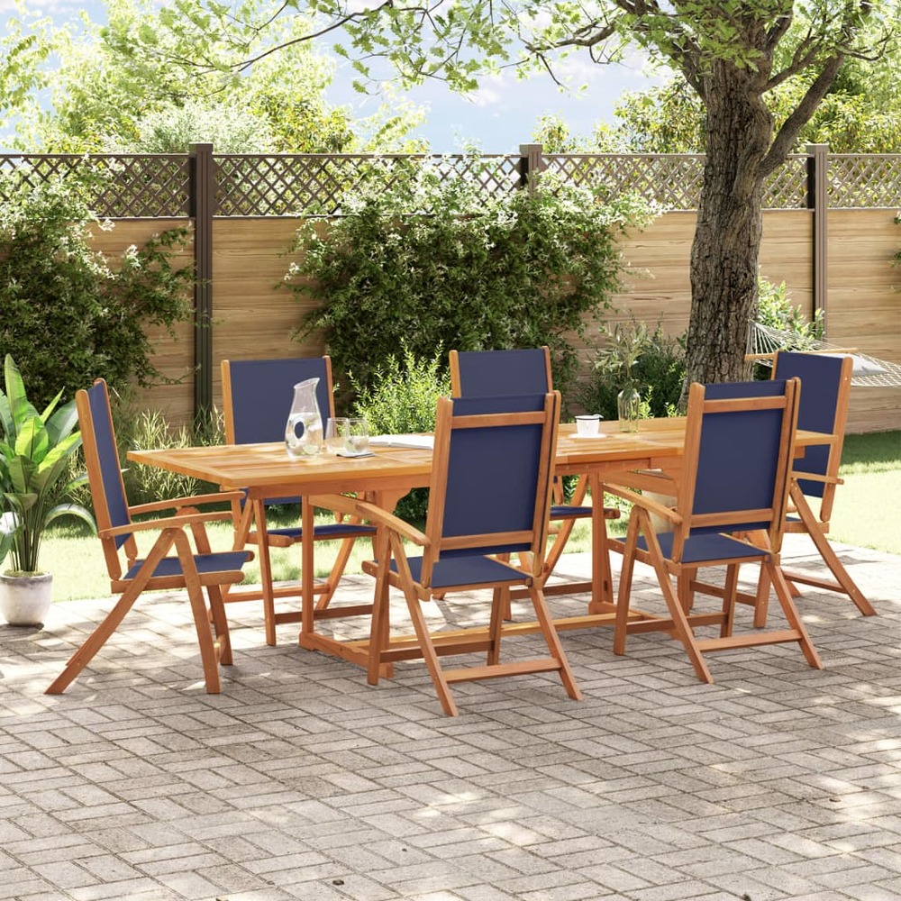 Ensemble à manger de jardin 7pcs bois d'acacia solide textilène