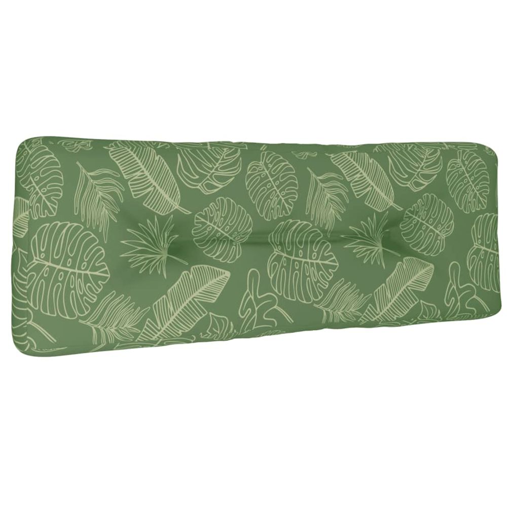 Coussin de palette à motif de feuilles 120x40x12 cm tissu