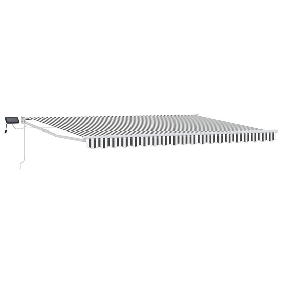 Store rétractable manuel avec leds anthracite et blanc 5 x 3 m