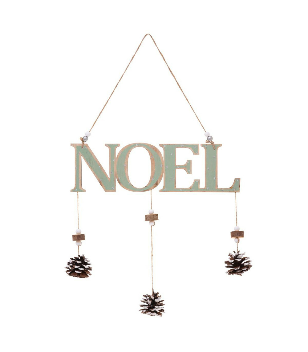 Déco de noël mobile à suspendre noel avec pommes de pin h 28 cm