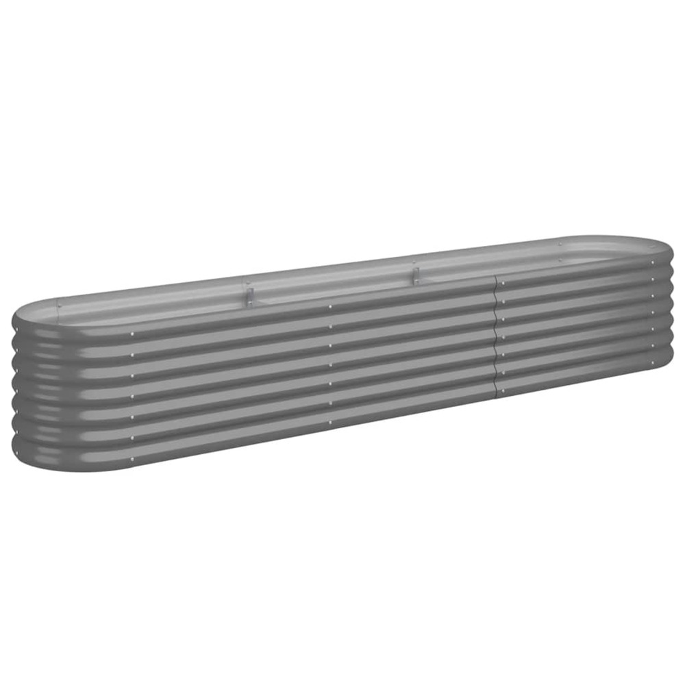 Lit surélevé de jardin acier galvanisé 224x40x36 cm gris