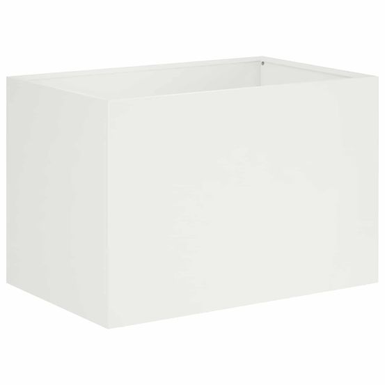 Cache-pot de jardin blanc 50 x 40 x 40 cm acier laminé à froid