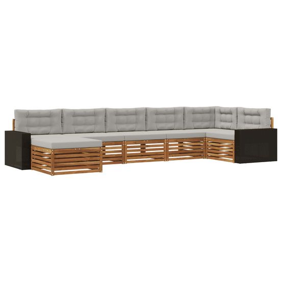 Ensemble de canapés d'extérieur 7 pc naturel et gris clair