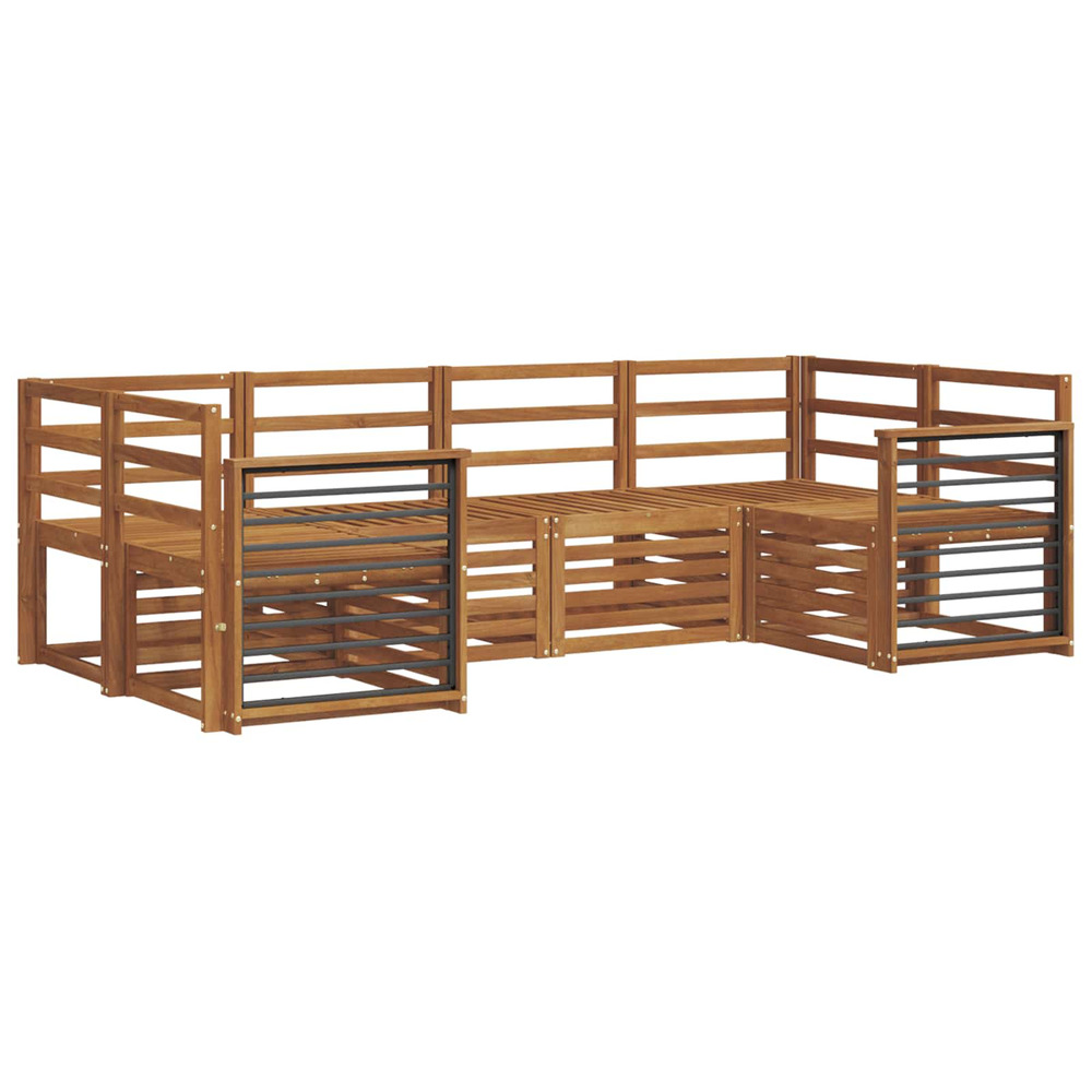 Ensembles de canapés 6 pcs naturel bois d'acacia massif