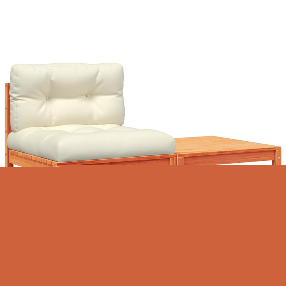 Canapé de jardin sans accoudoirs avec coussins et repose-pieds