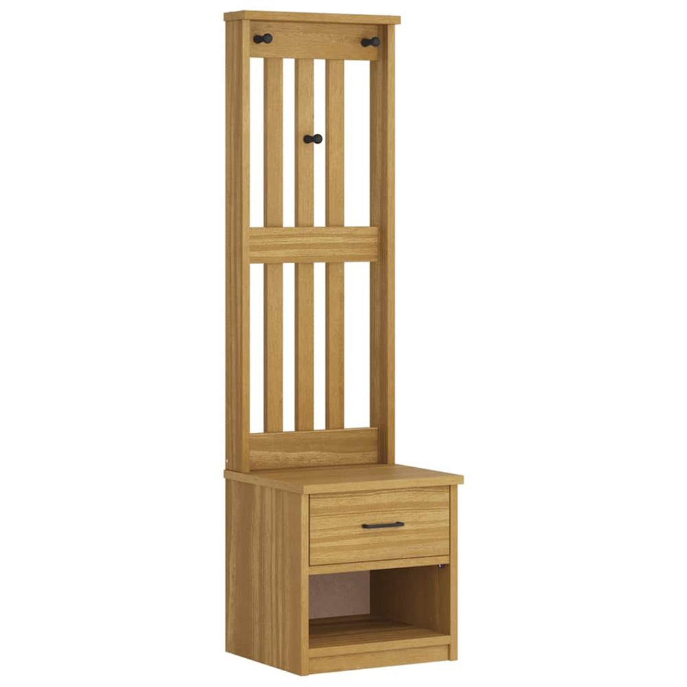 Portemanteau sandnes 45x40x159,5 cm bois massif pin