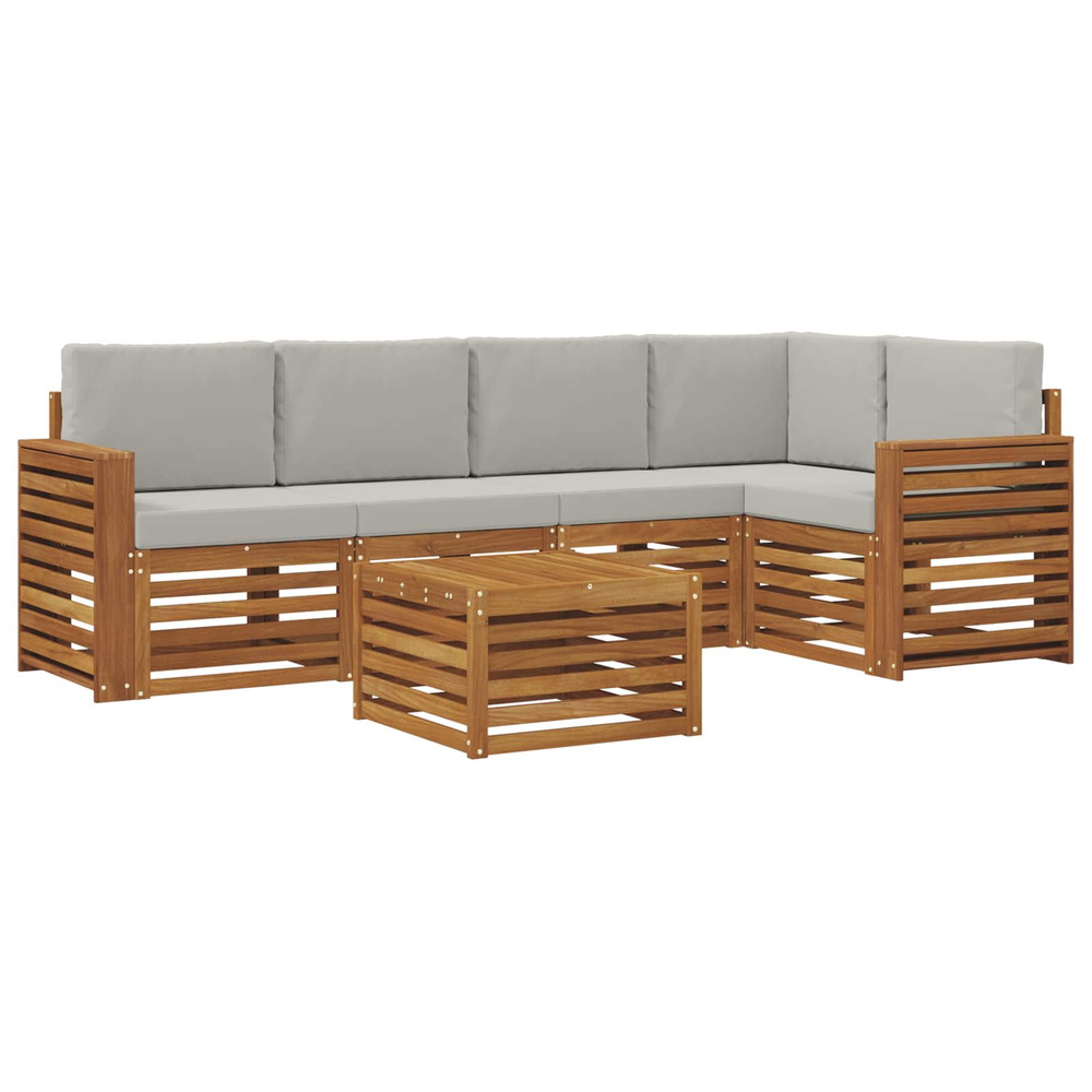 Ensembles de canapés avec coussin 6 pcs gris naturel et clair