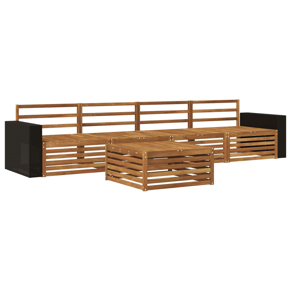 Ensemble de canapés d'extérieur 5 pcs naturel