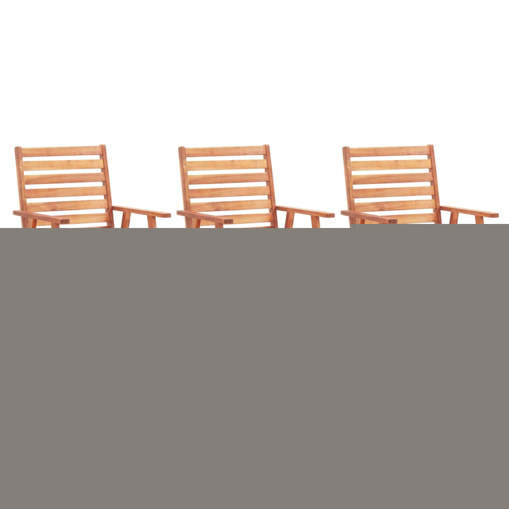 Chaises à manger d'extérieur lot de 3 et coussins acacia massif