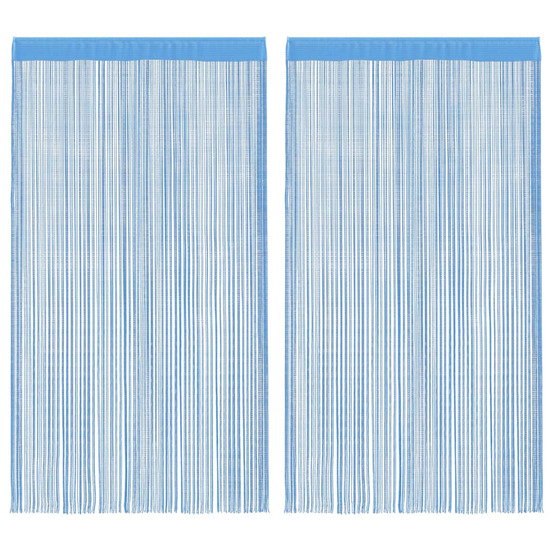 Rideaux à fils 2 pcs bleu clair 100x250 cm