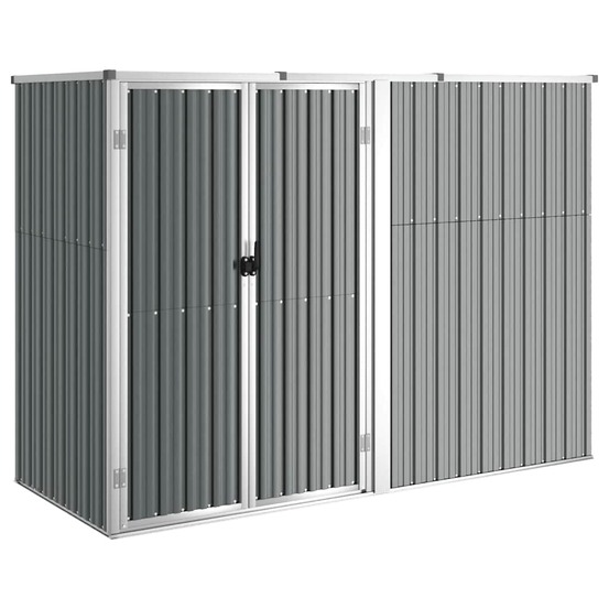 Abri à outils de jardin gris 225x89x161 cm acier galvanisé
