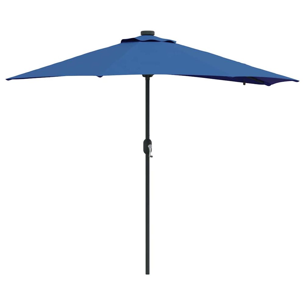 Parasol de jardin 294 x 150 x 223 cm polyester et acier azur