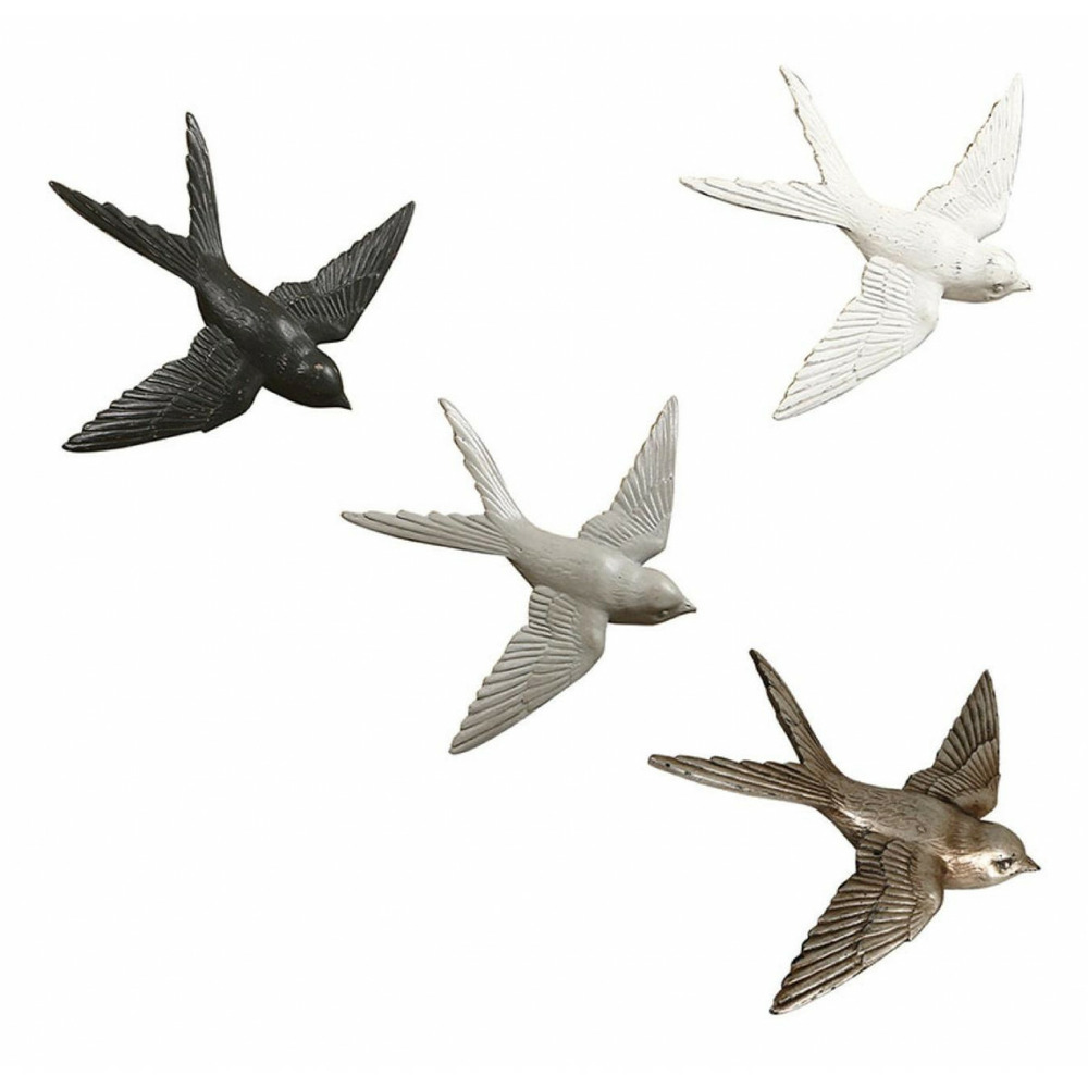 Hirondelle murale (set de 4) résine blanc - charme interior's