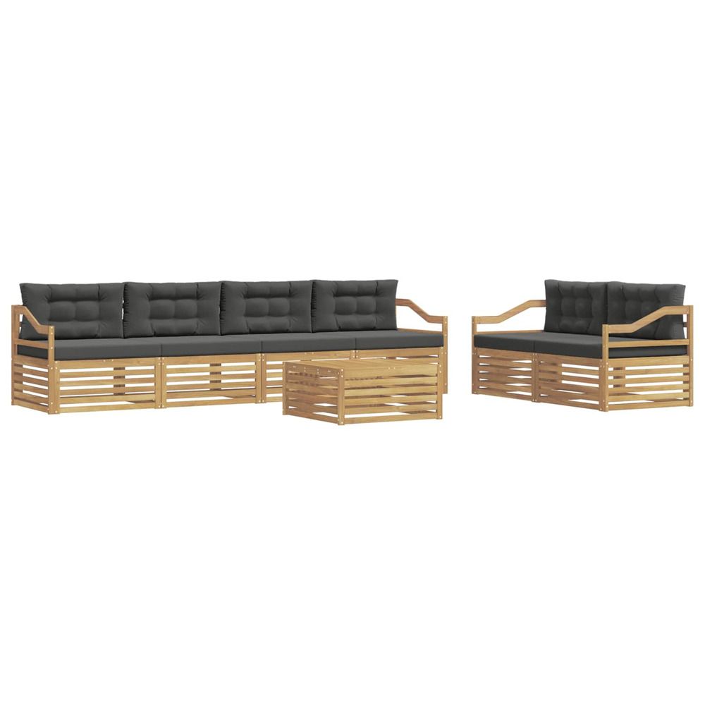 Ensemble de canapés d'extérieur 7 pc blanc et anthracite