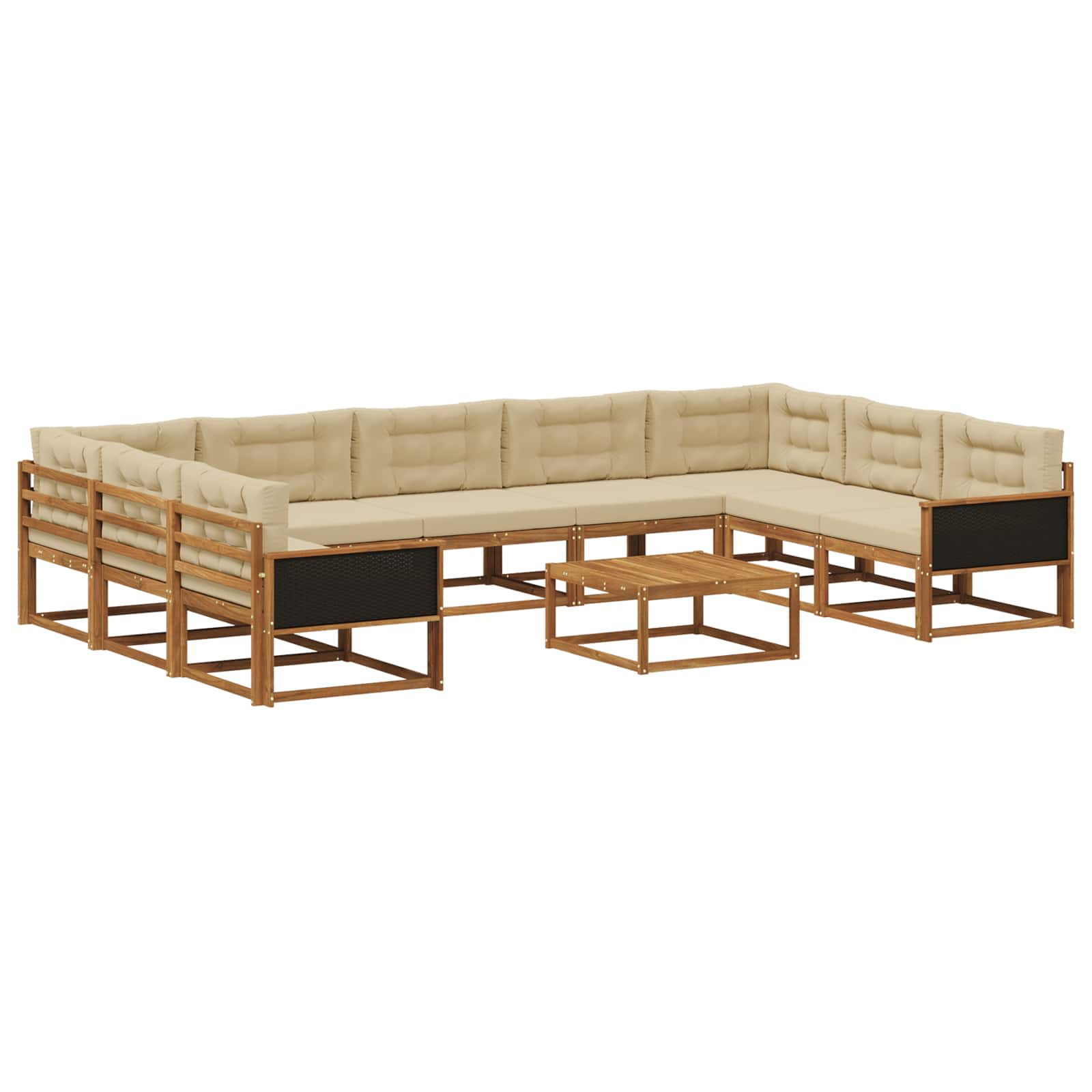 Ensemble de canapés d'extérieur 10 pcs naturel et beige