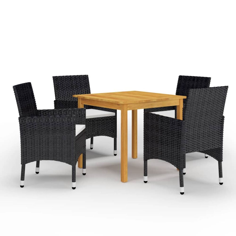 Ensemble à manger de jardin 5 pcs noir