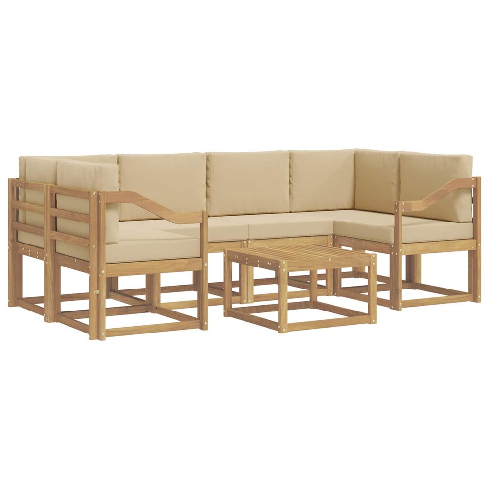 Ensemble de canapés d'extérieur 7 pc blanc et beige