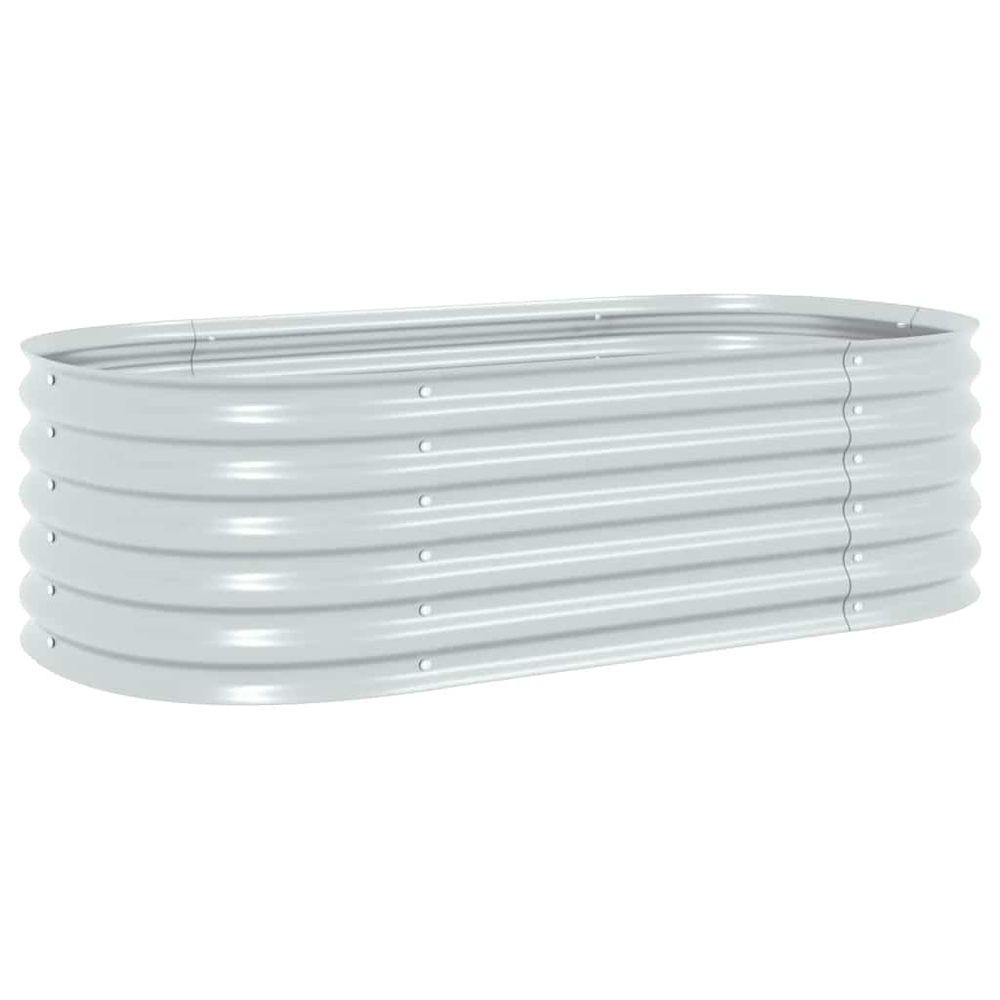 Lit surélevé de jardin 160x80x44 cm acier galvanisé argenté