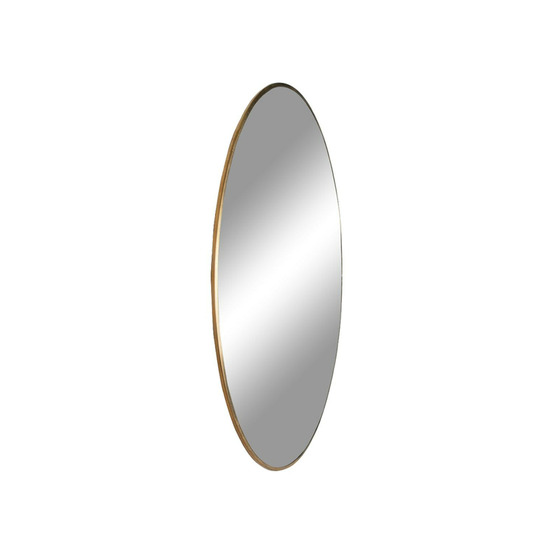 Miroir rond en acier avec cadre en aspect laiton ø 60 cm