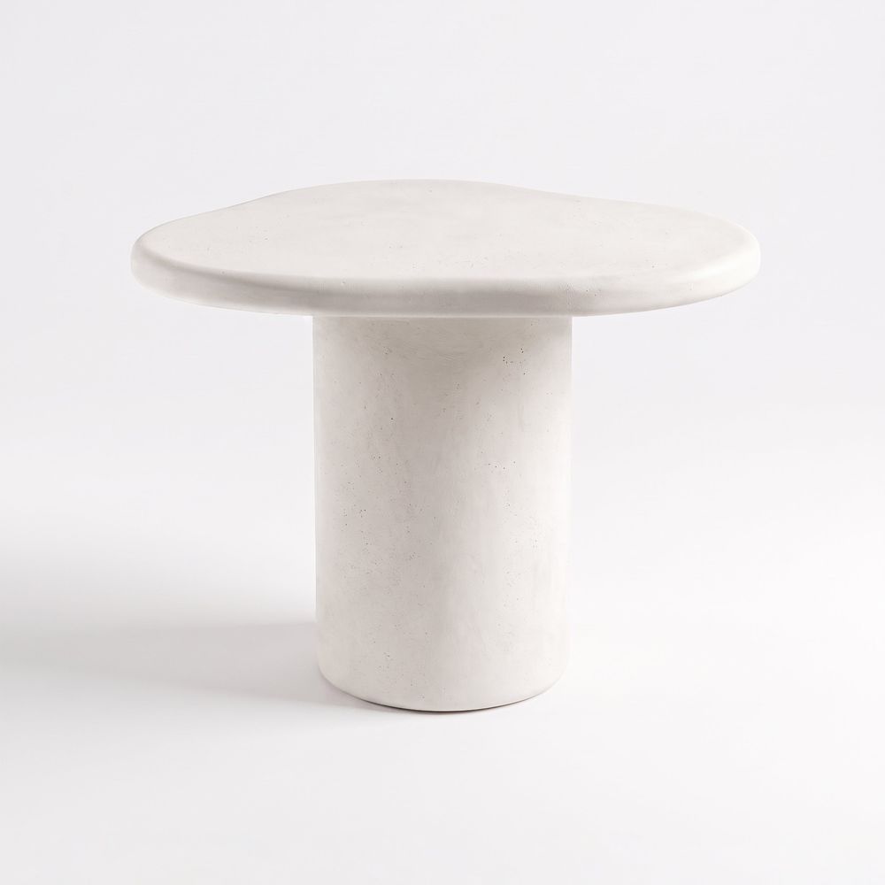 Symi-table basse organique écrue en fibre d'argile effet béton 60 cm