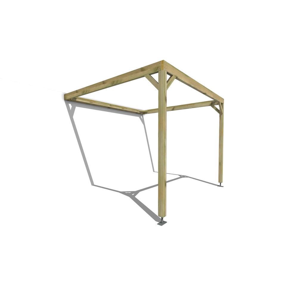 Pergola bois • 3m x 3m • adossée • cadre simple • livraison comprise