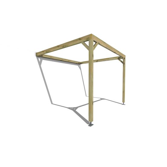 Pergola bois • 3m x 3m • adossée • cadre simple • livraison comprise