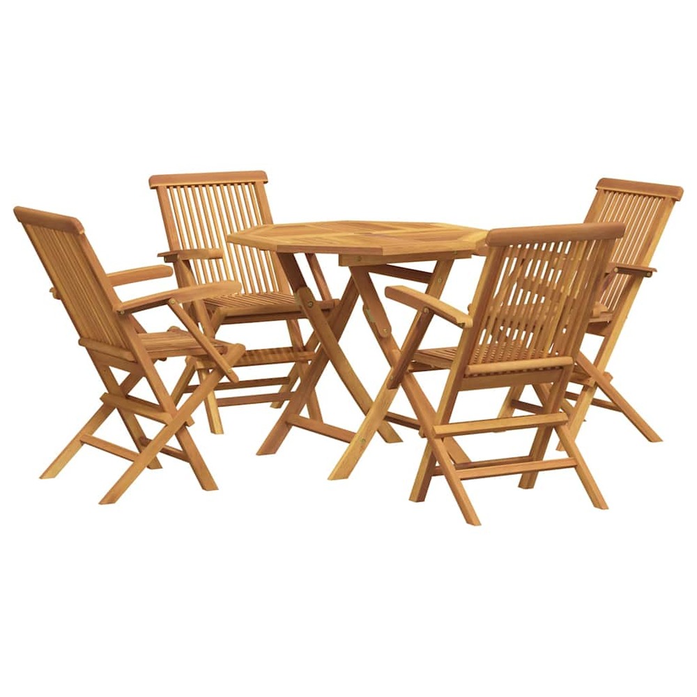 Salon de jardin 5 pcs bois de teck massif