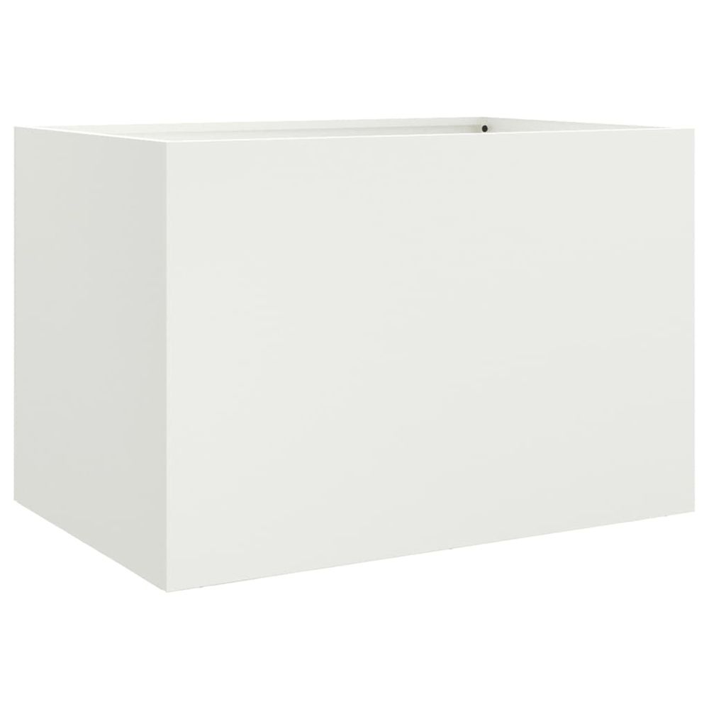 Jardinière d'extérieur blanc 62x47x46 cm acier