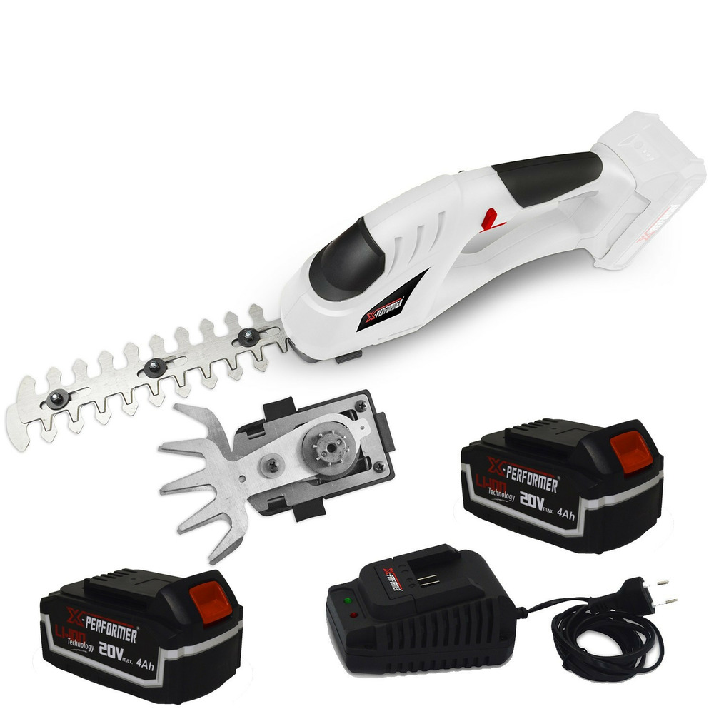 Cisaille de jardin portative - sculpteur de haies 2 en 1 - 20v - xperformer xpcsth20li - 2 batteries 2ah et chargeur