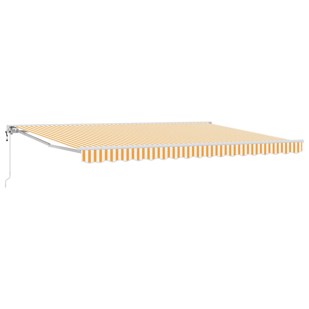 Auvent rétractable électrique jaune et blanc 5 × 3,5 m
