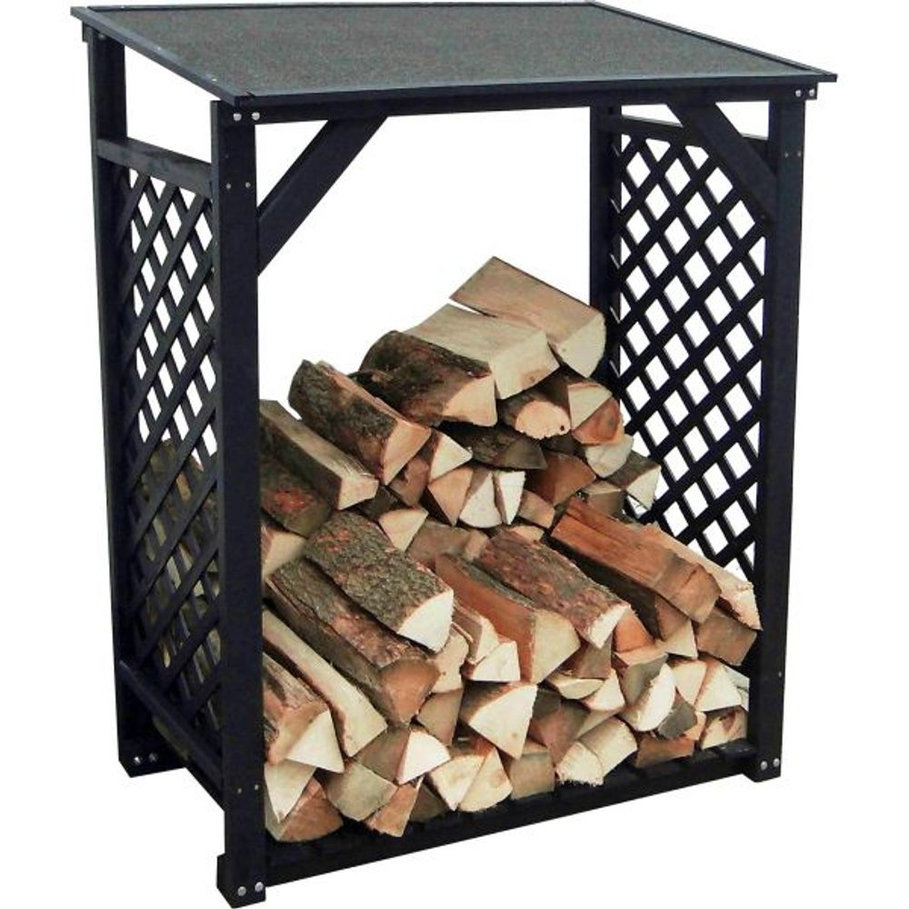 Bûcher treillis en bois black edition simple