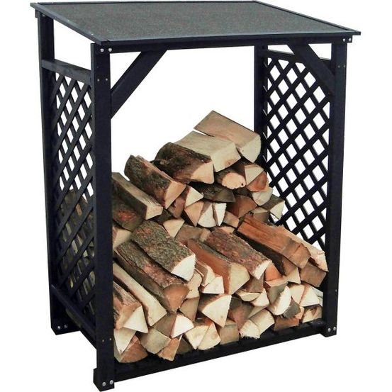 Bûcher treillis en bois black edition simple